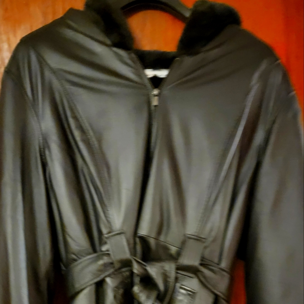 Leather coat